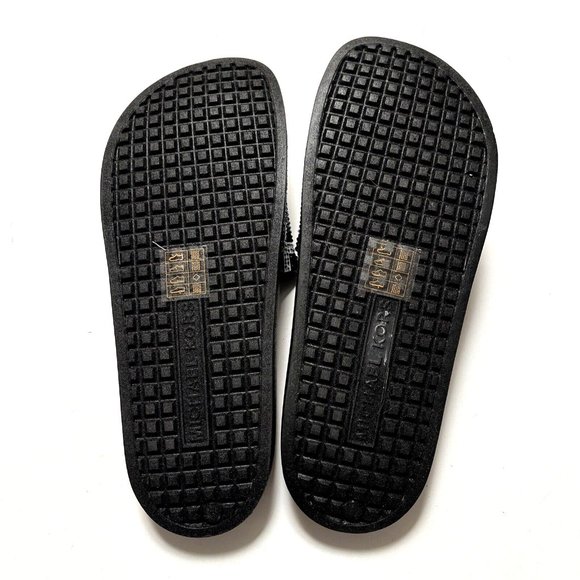 NWOB MICHAEL KORS Rhinestone Slide Sandals Black Sparkle Flats Rubber - Picture 6 of 10